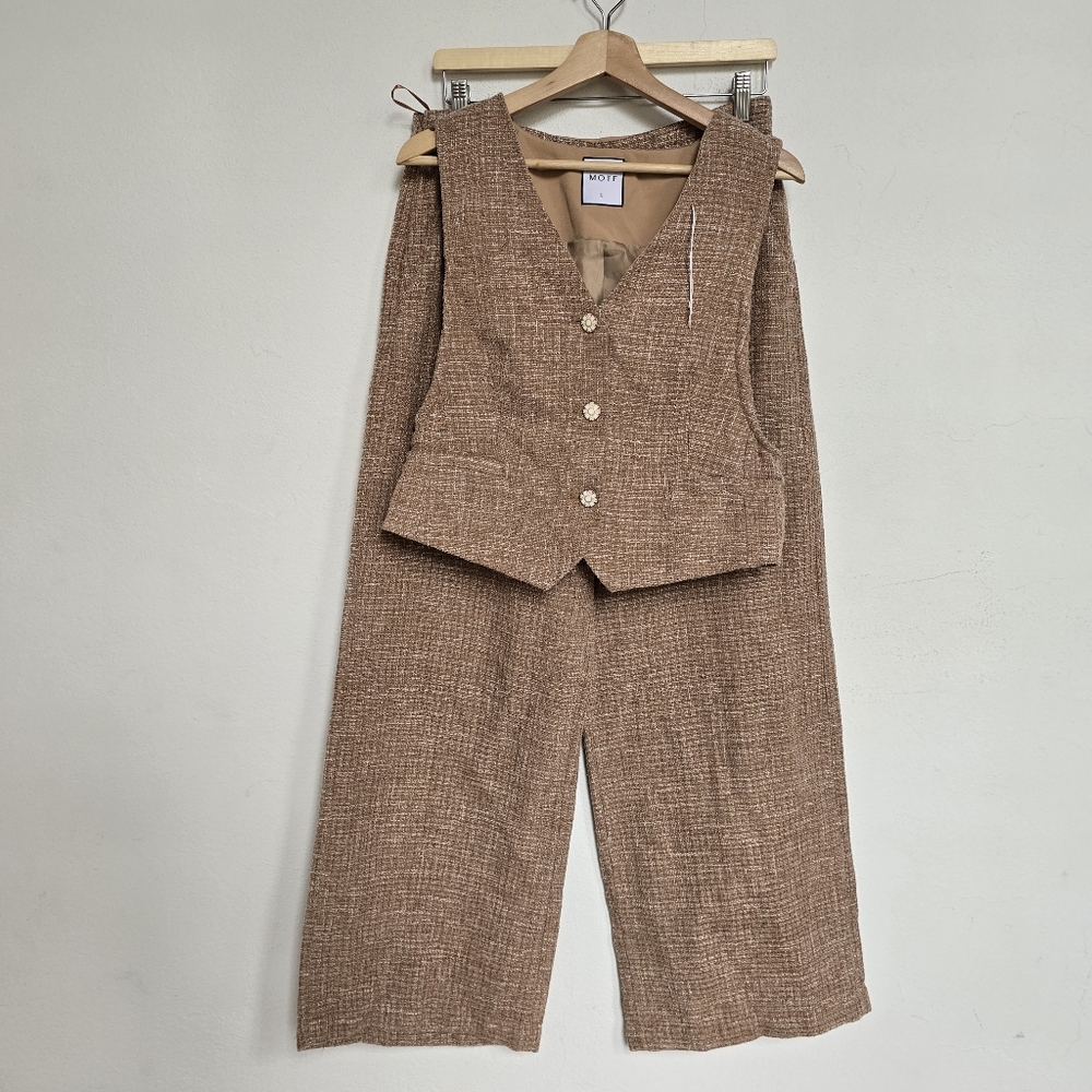 MOTF Tweed Vest & Suit Pants Set Large - Picture 3 of 17